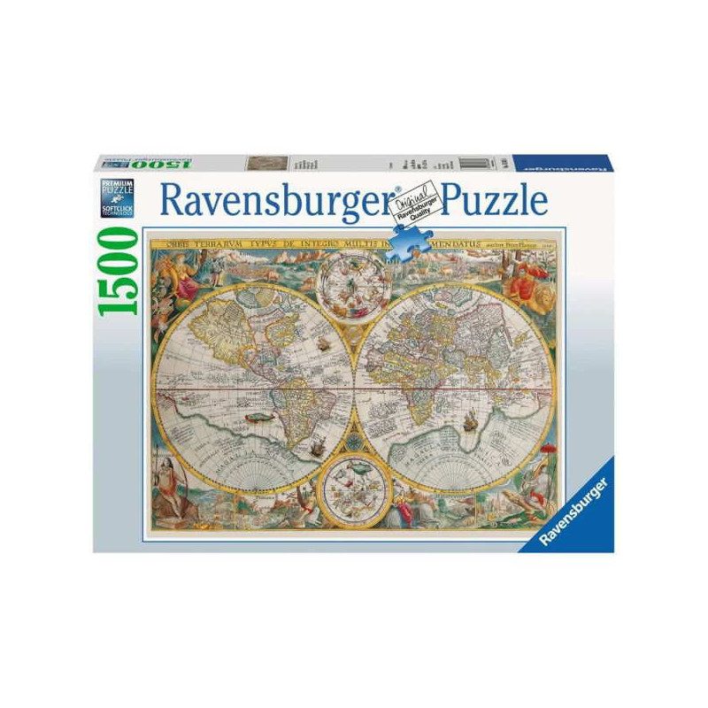 Imagen puzzle ravensburger mapa del mundo 1594 1500 pieza