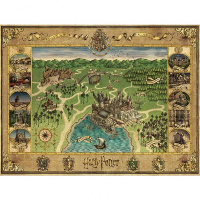 imagen 1 de puzzle ravensburger mapa de hogwarts 1500 piezas