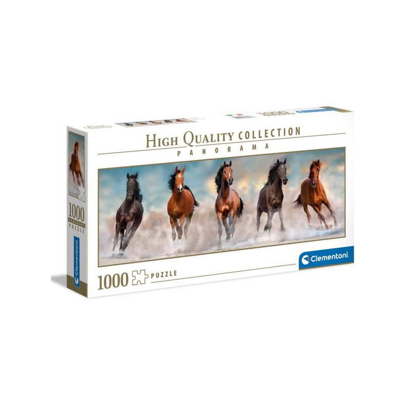 Imagen puzzle clementoni panorama hqc horses 1000 piezas