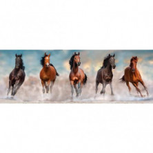 imagen 1 de puzzle clementoni panorama hqc horses 1000 piezas