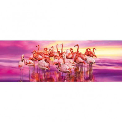 imagen 1 de puzzle clementoni panorama hqc flamingo 1000 pieza
