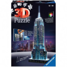 Imagen puzle 3d empire state buildind con luz 216 piezas