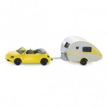 VW Beetle SIKU con caravana de juguete