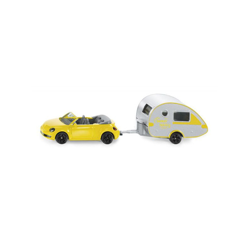 VW Beetle SIKU con caravana de juguete
