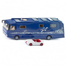 Autocaravana SIKU 1943 presentada en caja con ventana, modelo metálico con diseño premium inspirado en Volkner Mobil.