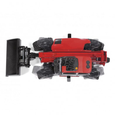 Brazo extensible de la carretilla Manitou MLT840 de juguete, ideal para cargar remolques altos y simular tareas agrícolas.