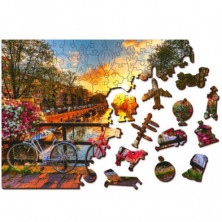 imagen 1 de puzzle de madera natural bicycles of amsterdam m