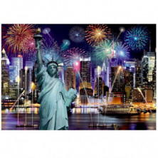 Imagen puzzle de madera natural new york by night xl