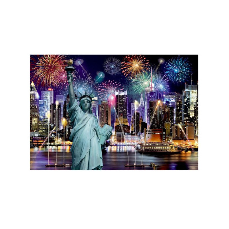 Imagen puzzle de madera natural new york by night xl