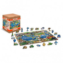 imagen 2 de puzzle de madera natural animal kingdom map xl