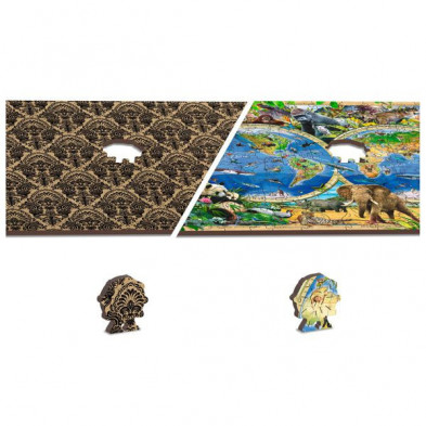 imagen 4 de puzzle de madera natural animal kingdom map xl