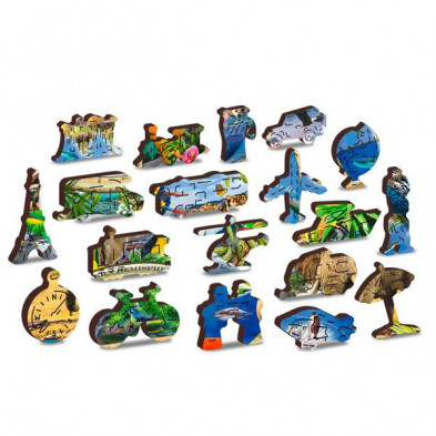 imagen 5 de puzzle de madera natural animal kingdom map xl