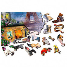 imagen 1 de puzzle de madera puppies in paris -m-