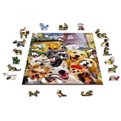 imagen 3 de puzzle de madera puppies in paris -m-