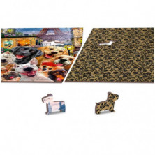 imagen 4 de puzzle de madera puppies in paris -m-