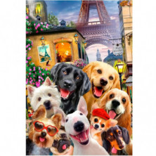 Imagen puzzle de madera puppies in paris -s-