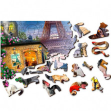 imagen 1 de puzzle de madera puppies in paris -s-