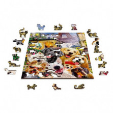imagen 3 de puzzle de madera puppies in paris -s-