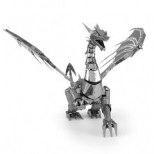 imagen 3 de dragon metal silver  metalearth puzzle 3d