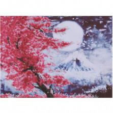 CUADRO CHERRY BLOSSOM MOUNTAIN - PINTURA CON DIAMANTES - DIAMOND DOTZ®