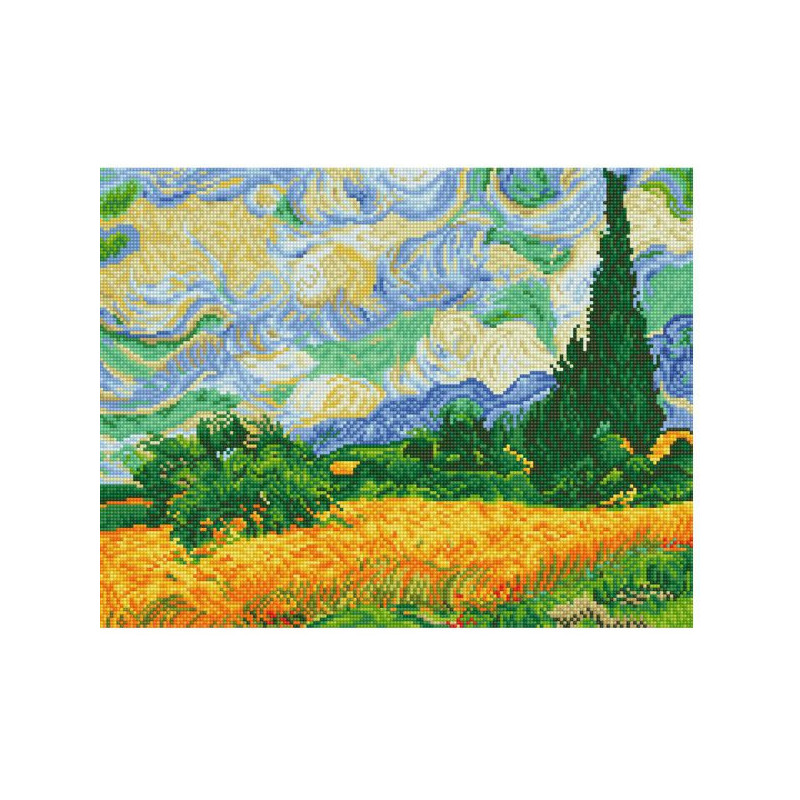 Imagen cuadro campo de trigo (van gogh) - pintura con dia