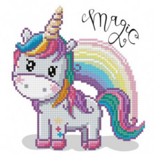 Imagen cuadro unicornio mágico - pintura con diamantes