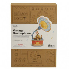 imagen 3 de caja de musica gramófono vintage - robotime