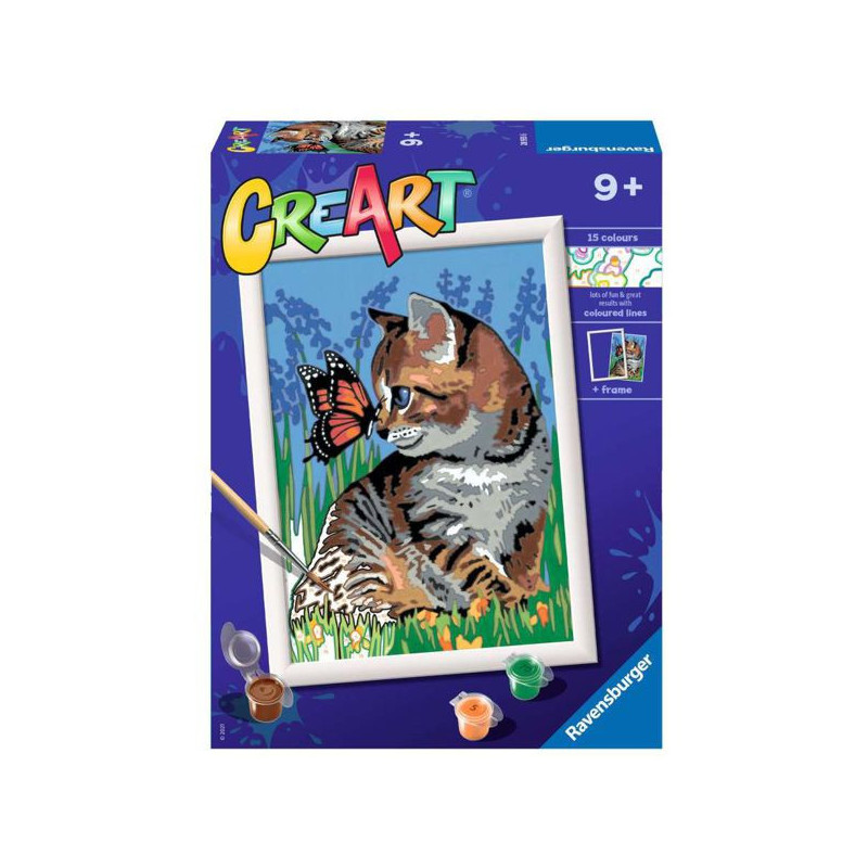Imagen creart gatito y mariposa serie d ravensburger