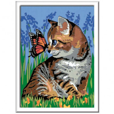 imagen 1 de creart gatito y mariposa serie d ravensburger