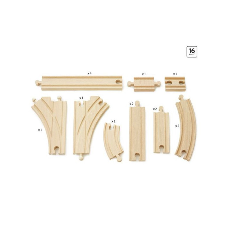 BRIO Pack De Ampliación De Vías Básico (33401) – Compatible Con Trenes De Madera, Estimula La Creatividad Y Habilidades Motoras