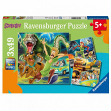 Imagen puzzle scooby doo set 3 - 49 piezas ravensburger