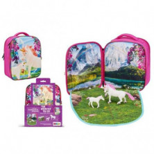 MOCHILA UNICORNIOS 3D JUNIOR CON 3 FIGURAS