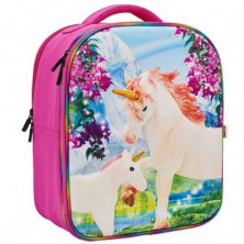 imagen 1 de mochila unicornios 3d junior con 3 figuras