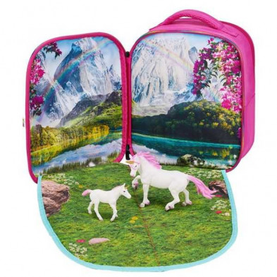 imagen 3 de mochila unicornios 3d junior con 3 figuras