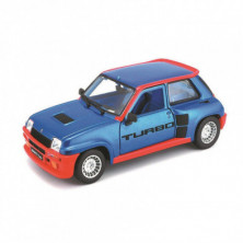 Imagen coche renault 5 turbo 1/24 burago color azul y roj