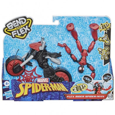 imagen 2 de figura spiderman bend and flex rider hasbro