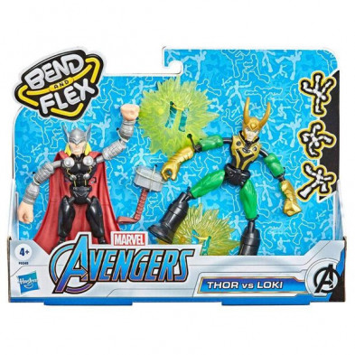 imagen 1 de figura thor vs loki bend and flex avengers hasbro