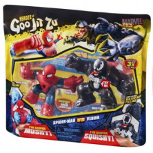 imagen 3 de pack 2 figuras heroes goo jit zu spiderman y venom