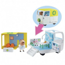 imagen 3 de ambulancia y centro médico peppa pig con 2 figuras