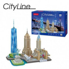 Imagen puzzle 3d cityline new york city cubic fun