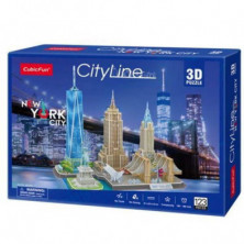 imagen 1 de puzzle 3d cityline new york city cubic fun