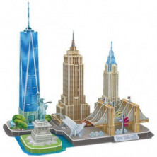 imagen 2 de puzzle 3d cityline new york city cubic fun
