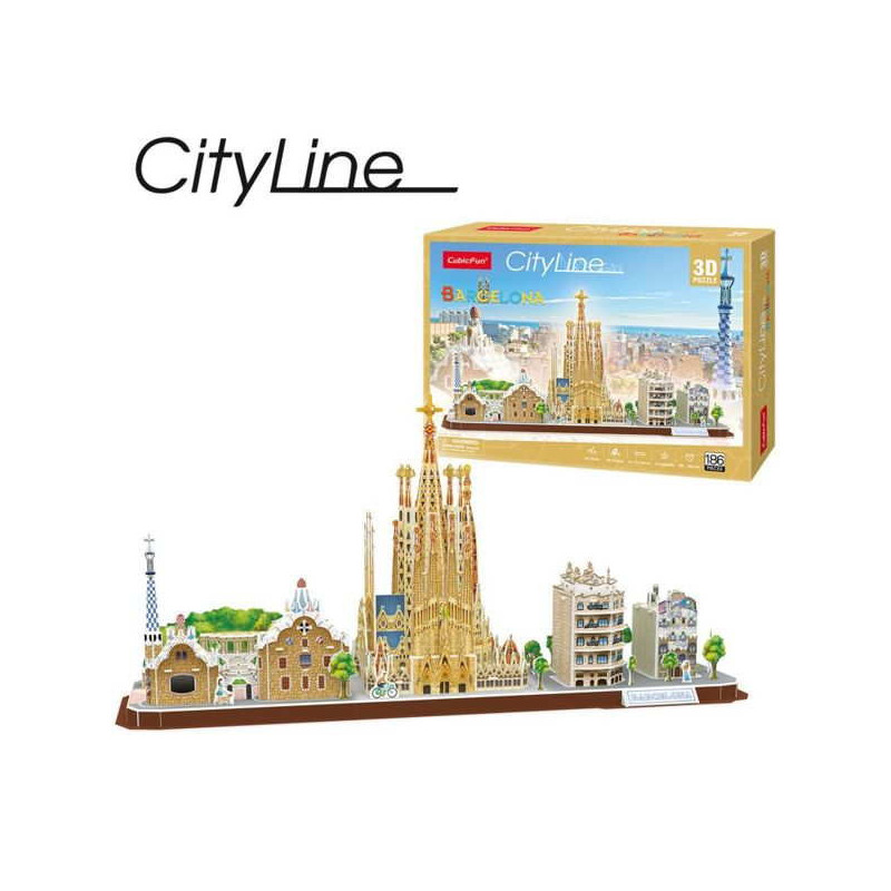 Imagen puzzle 3d cityline barcelona cubic fun