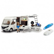 CARAVANA DE CAMPING HYMER CON ACCESORIOS 30CM DICKIE TOYS