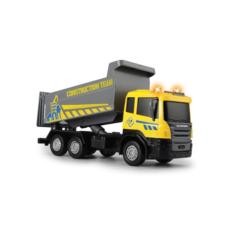 Imagen camión construcción scania 17cm amarillo
