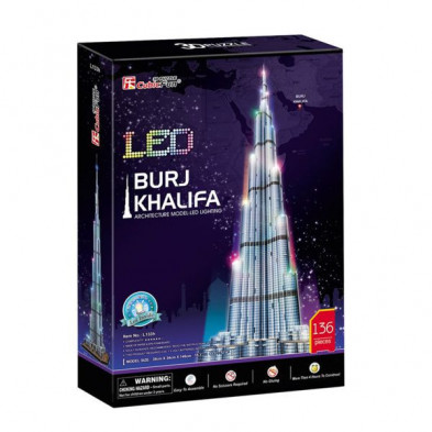 imagen 1 de puzzle 3d led burj khalifa