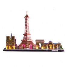 Imagen puzzle 3d led paris skyline