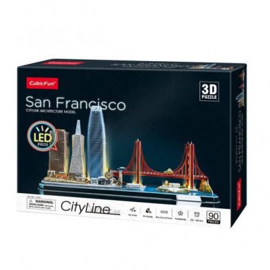 imagen 1 de puzzle 3d led san francisco skyline