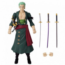 imagen 2 de figura zoro once piece - anime heroes 17cm