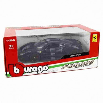 imagen 4 de ferrari 488 pista race & play negro 1/24 bburago